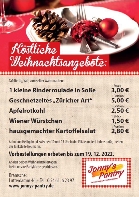 Jonny's Pantry Schnellrestaurant und Cateringservice in Bramsche